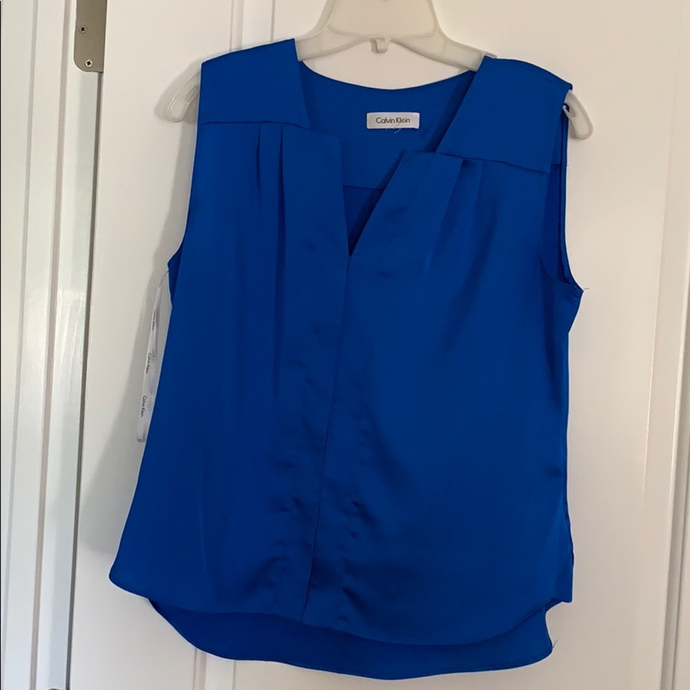 Calvin Klein sleeveless satin blouse